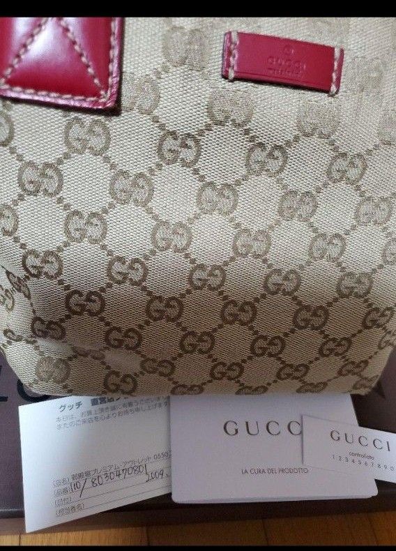 GUCCI　グッチ　トート　ハンドバッグ　シェリーライン　キャンバス×レザー　正規品