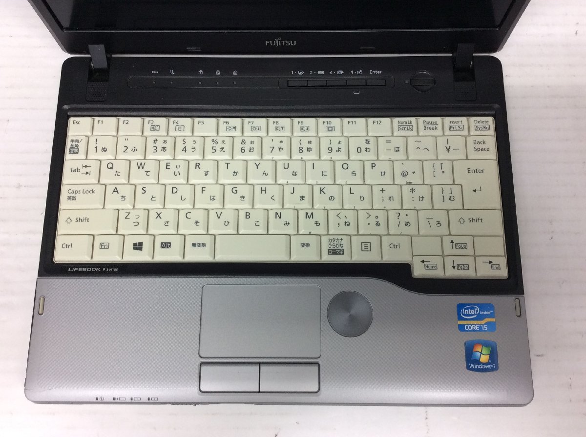 ジャンク/ FUJITSU FMVNP8AE LIFEBOOK P772/G Intel Core i5-3340M メモリ4.1GB HDD320.07GB 【G11968】_キーボードが黄ばんでいます