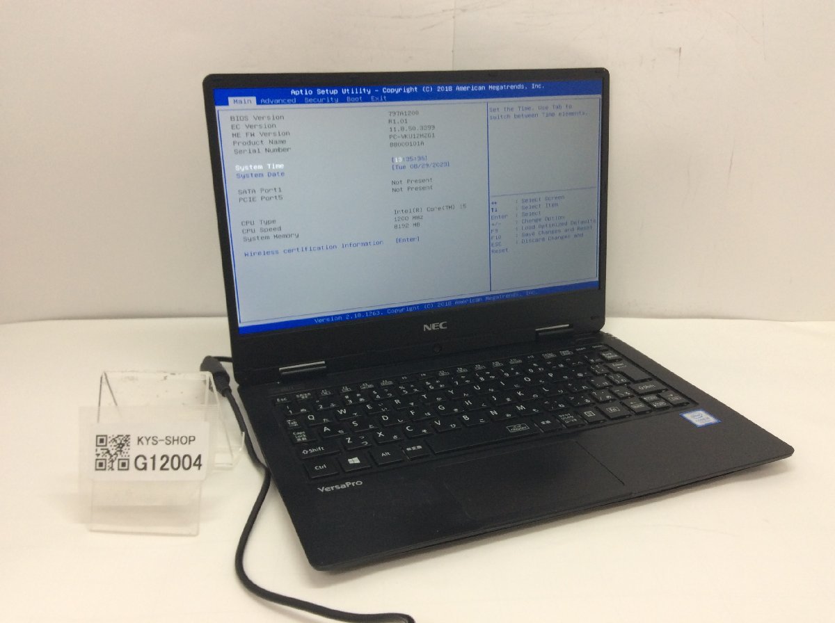 最新 ジャンク/ NEC 【G12004】 ストレージ無し メモリ8.19GB i5-7Y54