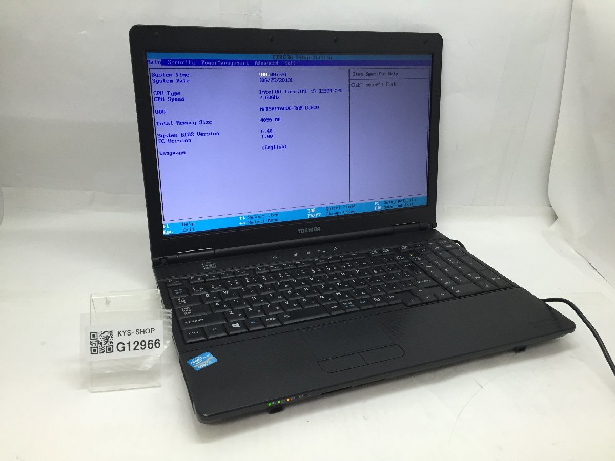 ジャンク/ TOSHIBA dynabook Satellite B552/H PB552HEB1R7A71 Intel Core i5-3230M メモリ4.1GB ストレージ無し 【G12966】_画像1