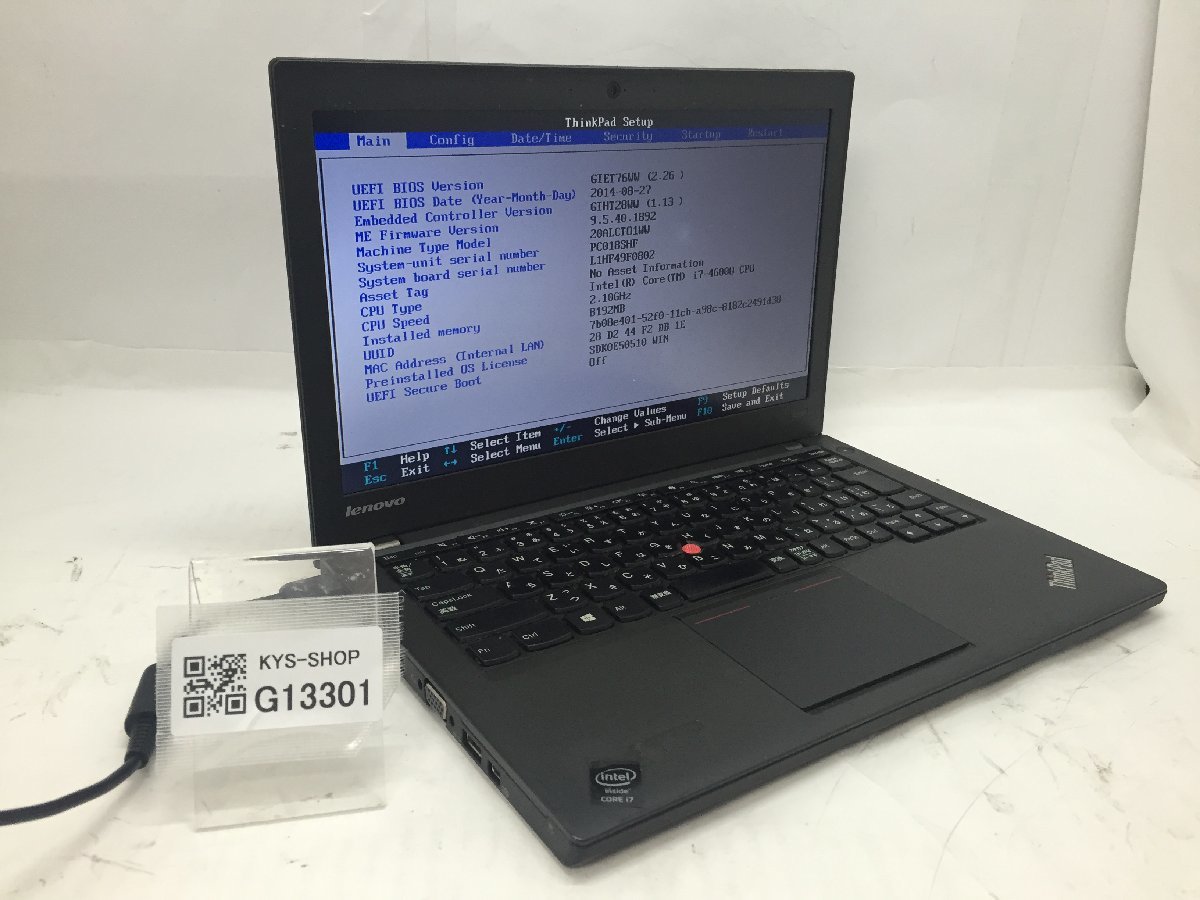初回限定】 ThinkPad 20ALCTO1WW LENOVO ジャンク/ X240 【G13301