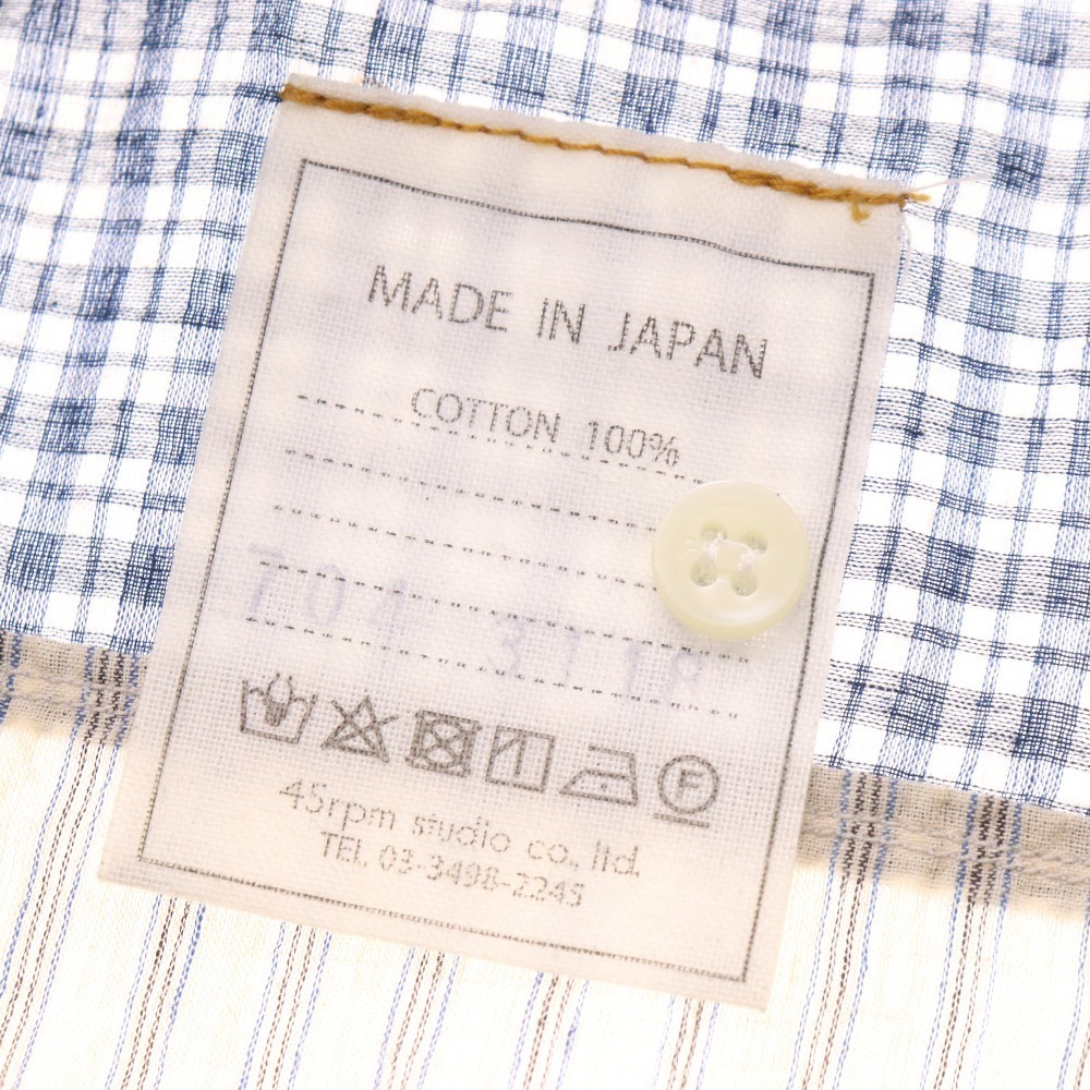 驚きの安さ ストライプ チェック バンドカラー コットンシャツ 長袖