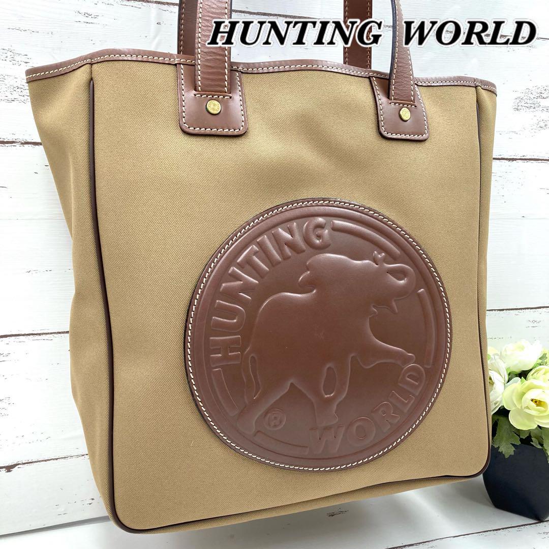 ハンティングワールド HUNTINGWORLD トートバック ショルダー ビックロゴ-