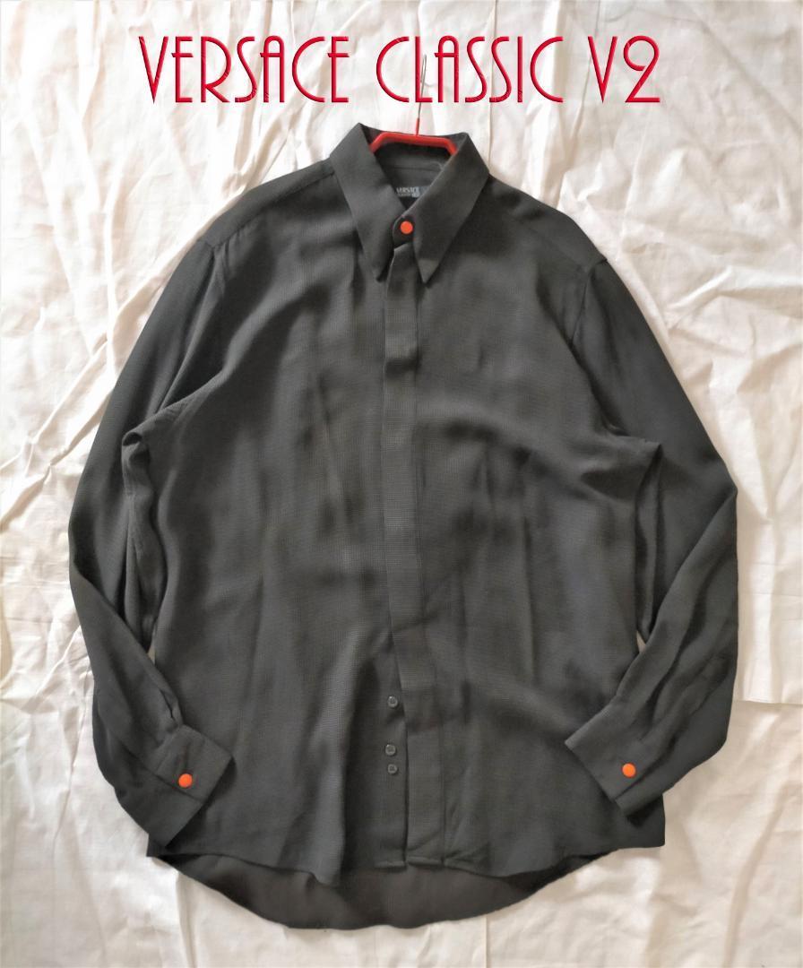 逆輸入 VERSACE V2ヴェルサーチ チェックシャツm23332195782 CLASSIC