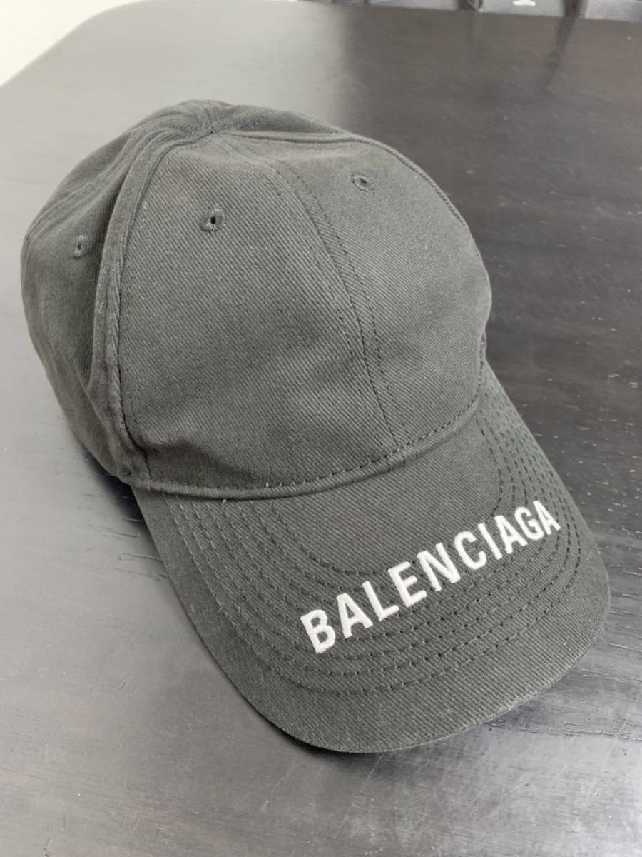 BALENCIAGA バレンシアガ キャップ 帽子 ロゴ ブラック コットン