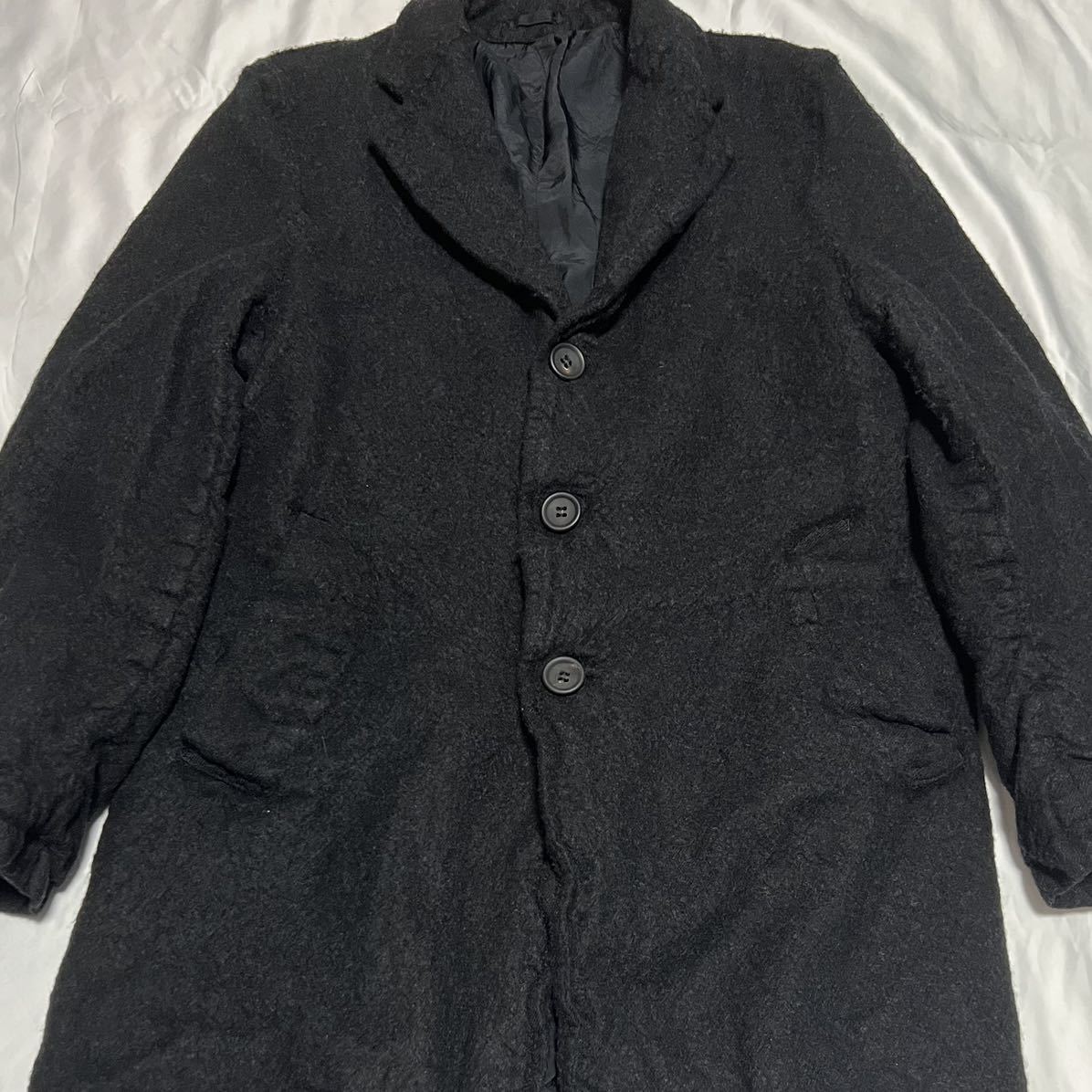 2004 縮絨 COMME des GARCONS HOMME チェスターコート ウール 2004 縮絨 COMME des GARCONS HOMME チェスターコート ウール