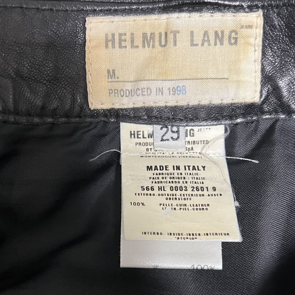 1998 HELMUT LANG レザーパンツ 本人期 初期 ヘルムートラング archive