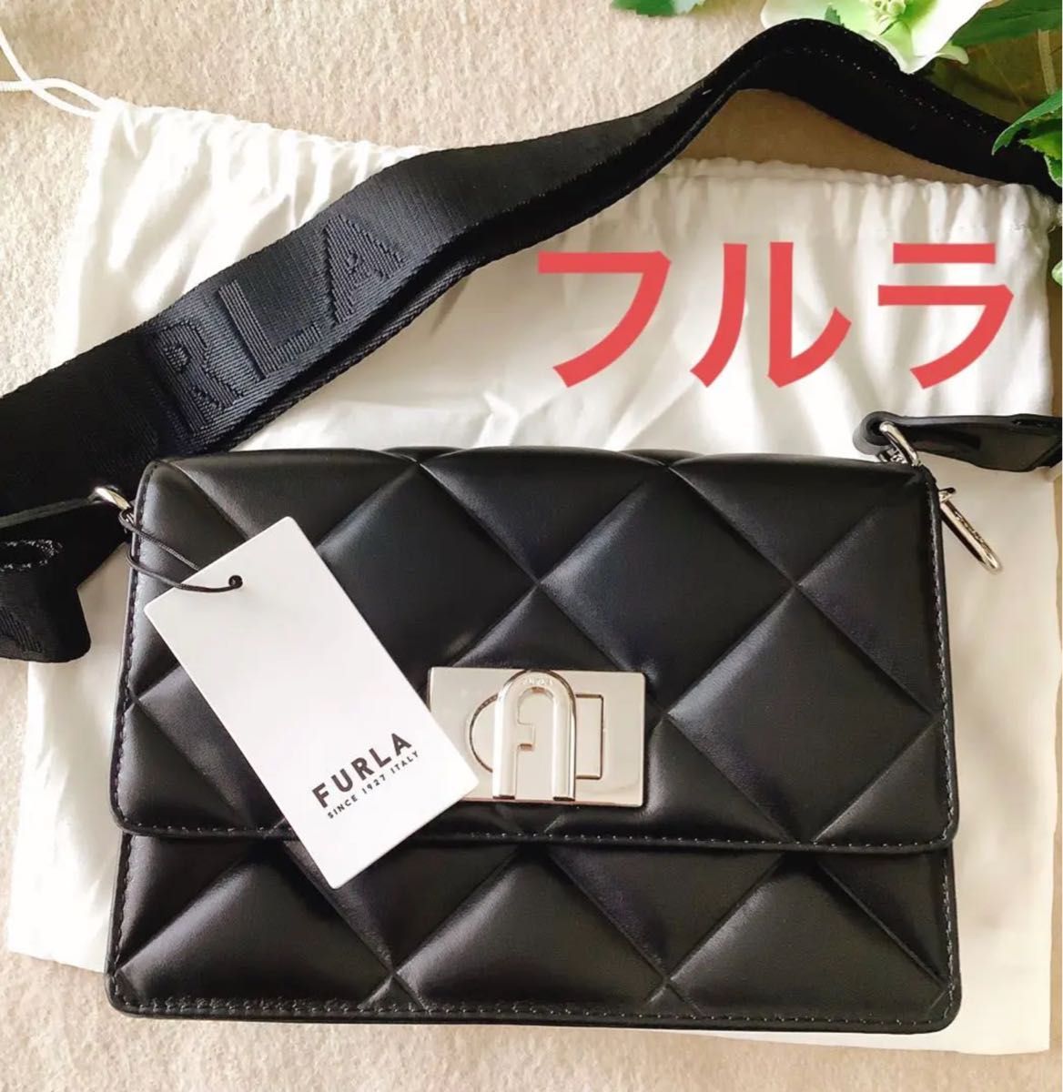 新品☆フルラ FURLA1927 キルティング ショルダーバッグ ブラック-