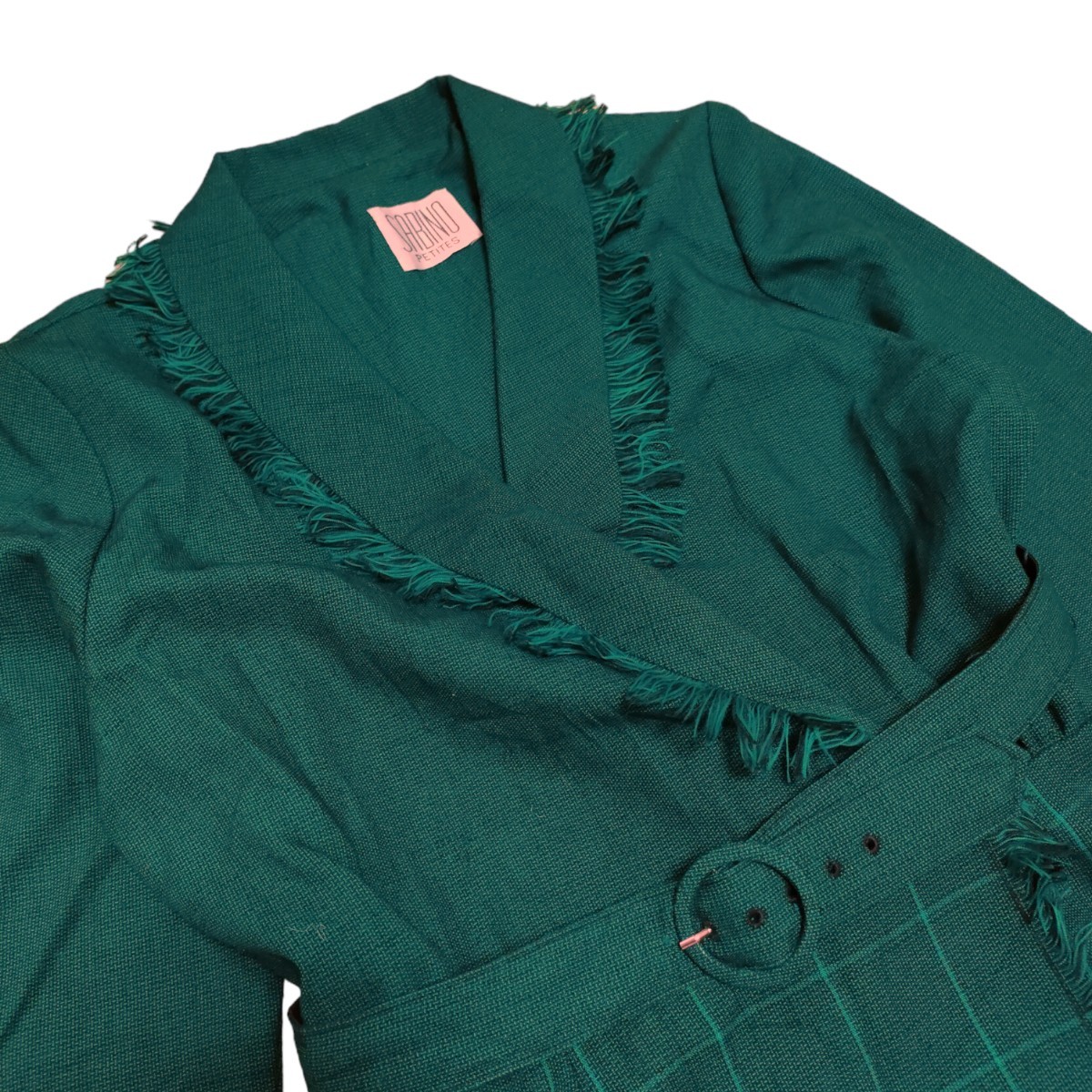 古着 アメリカ古着 ワンピース 長袖 ひざ丈スカート グリーン green 緑