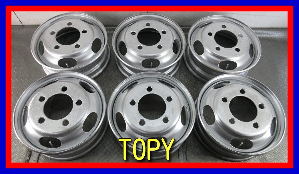 ■中古ホイール■　TOPY スチールホイール 17.5インチ 5.25J +115 5H 203.2 29 146 LT トラック 6本 いすゞ系 激安 送料無料 D828_中古ホイール4本