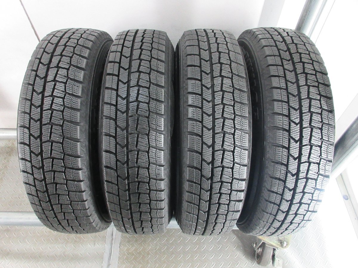 ■中古タイヤホイール■　RAVRION 13インチ 5J +35 4H 100 DUNLOP WM02 155/80R13 79Q パッソ ヴィッツ 冬 ST 激安 送料無料 J920_残溝約8分山位