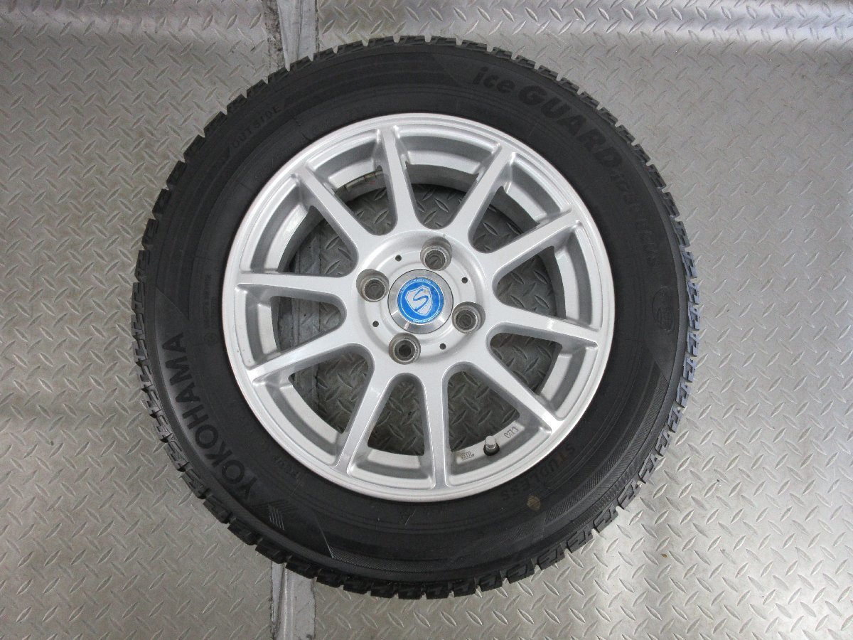 ■中古タイヤホイール■　STRANG ER アルミホイール 14インチ 5.5J +38 4H 100 YOKOHAMA IG50 175/65R14 82Q ST 送料無料 J950_STRANG ER