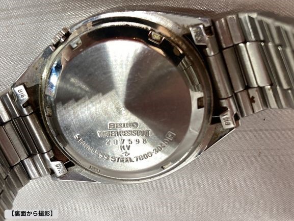 【可動品】SEIKO セイコー セイコー5 腕時計 7009-3040 AT 自動巻き デイデイト メンズ 白文字盤 ゴールド針 アンティーク_画像2