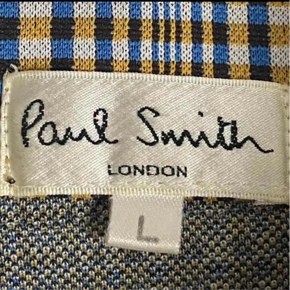 /《90年代》激レア　Paul Smith ハーフジップ　おしゃれ　柄　半袖　ポロシャツ　Lサイズ　ヴィンテージ　