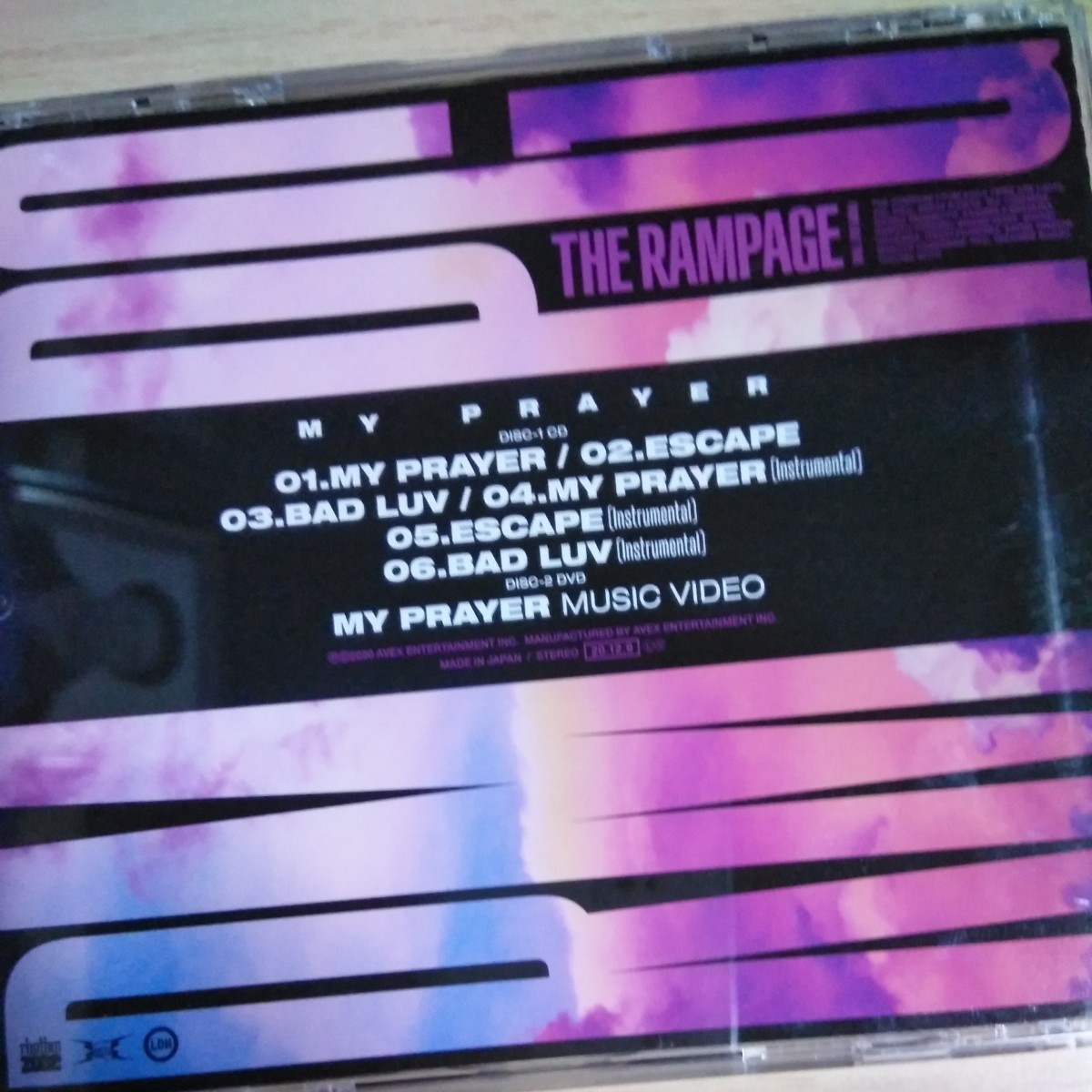 DD036　CD＋DVD　THE RAMPAGE　CD　１．MY PRAYER　２．ESCAPE_画像2