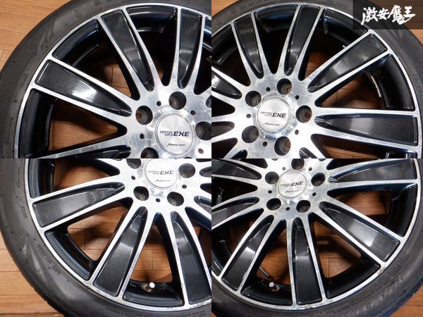 MANARAY SPORT マナレイスポーツ VERTEC VR-5 EXE ホイール 18インチ 7J +53 PCD114.3 5穴 225/40ZR18 タイヤ付 4本 オデッセイ等 ★ 棚1A_画像4