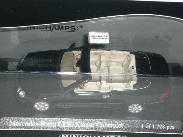1/43 MINICHAMPS Mercedes-Benz CLK-Class Cabriolet 2003 黒_画像2
