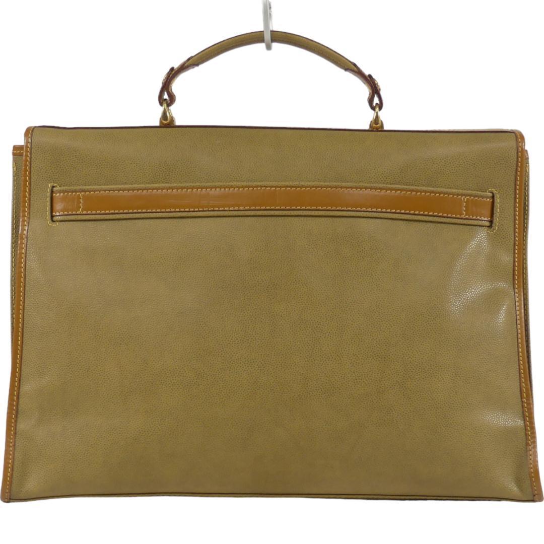 即決★LANCEL★オールレザービジネスバッグ ランセル メンズ カーキ 本革 ブリーフケース 本皮 通勤 カバン 出張 鞄 かばん レディース