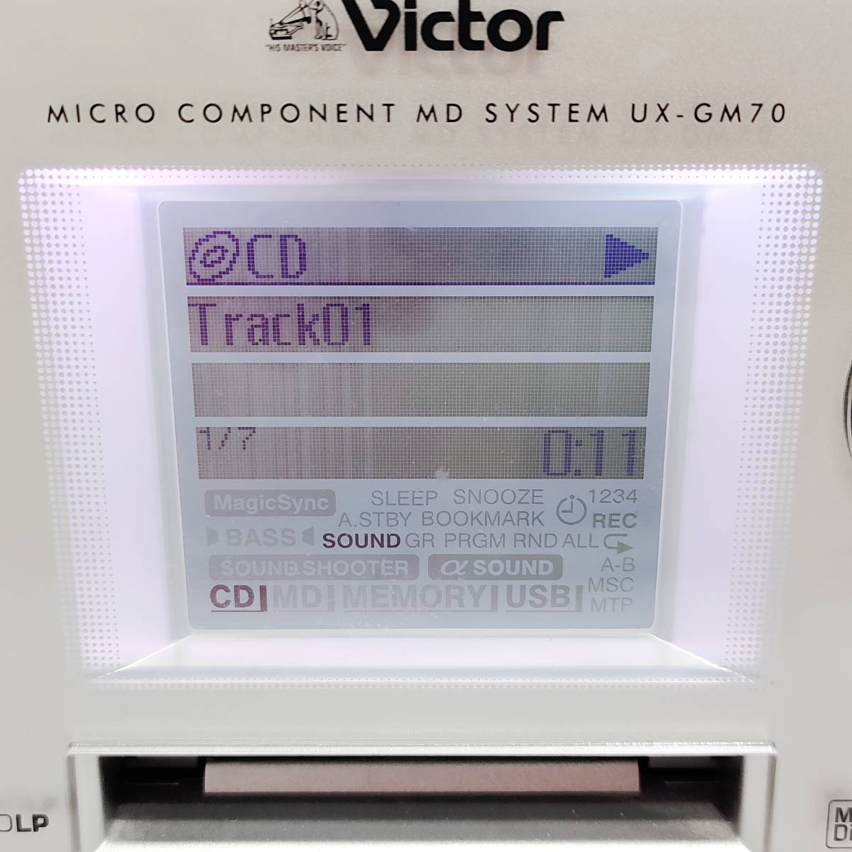 ●動作品 ビクター UX-GM70 多機能システムコンポ Victor リモコン付き CD/MD RECEIVER オーディオ 音響機器 B769_画像3