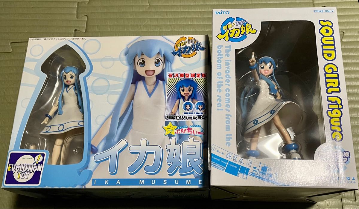 侵略!イカ娘 フィギュア グッズ 4点セット プライズ プチぷりちぃーシリーズ 宮沢模型限定版 水着 浮き輪 アクリルスタンド