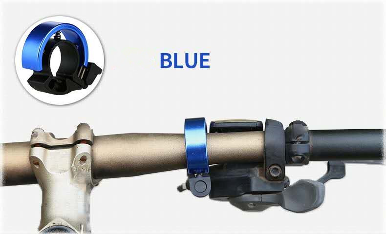 送料無料　超軽量 大音量 22.2～23.8mm対応　自転車ベル サイクル バイク コンパクト　ブルー_画像3