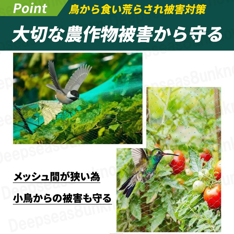 鳥よけネット 防鳥 ネット カラス 撃退 防除 鳩よけ ベランダ ゴミ 屋外 動物 アニマル 防獣 ネット 網 ゴルフ 野球 用品 果樹 畑 5m 10m_画像5