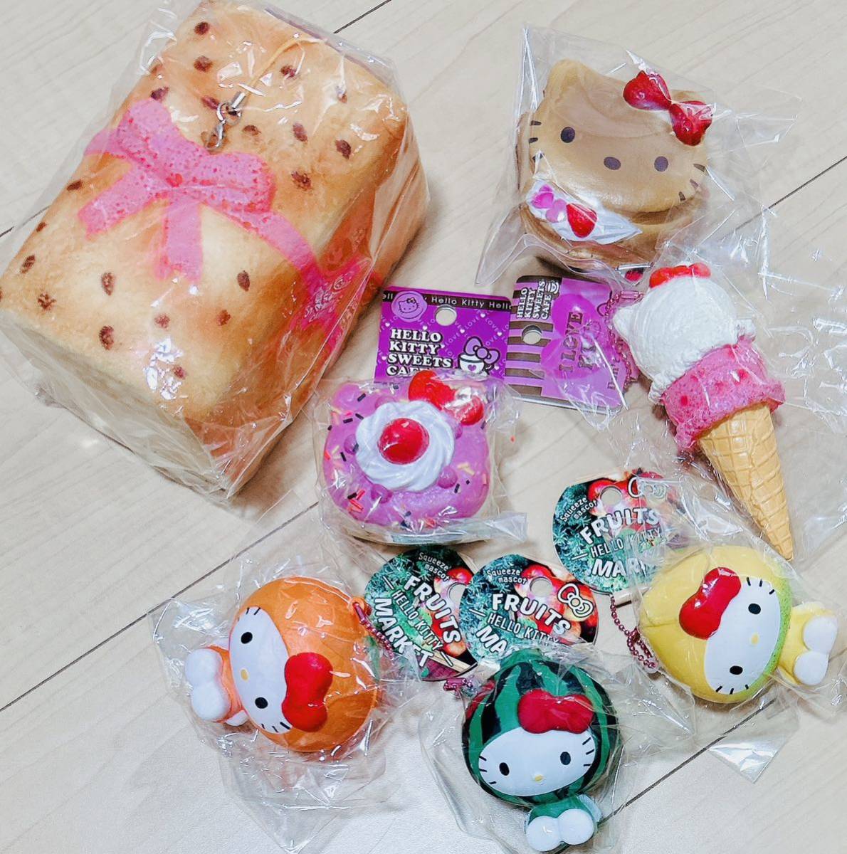 新品 7点 NIC ハローキティ キティちゃん スクイーズ キーホルダー
