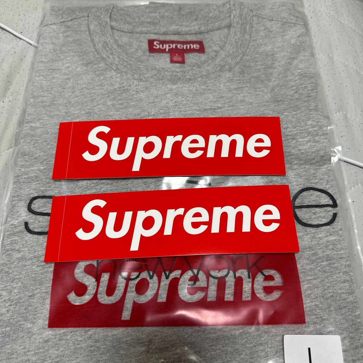 【SUPREME】Classic Logo S/S Top Lサイズ 未使用品/グレー/トレマインエモリー/完売/シュプリーム