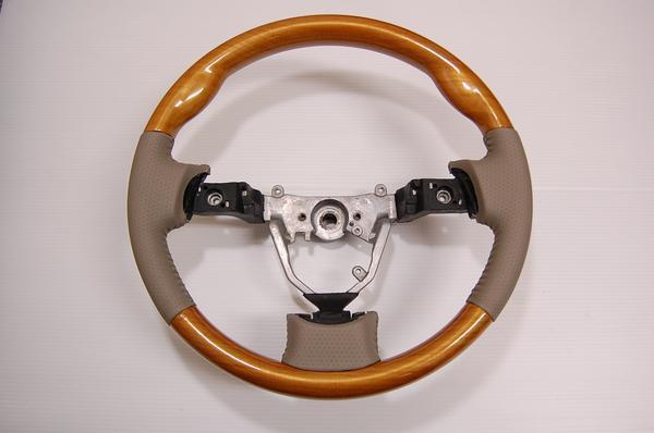 L575S/L585S Move Conte wood combination steering wheel tea leather / eucalyptus tea 
