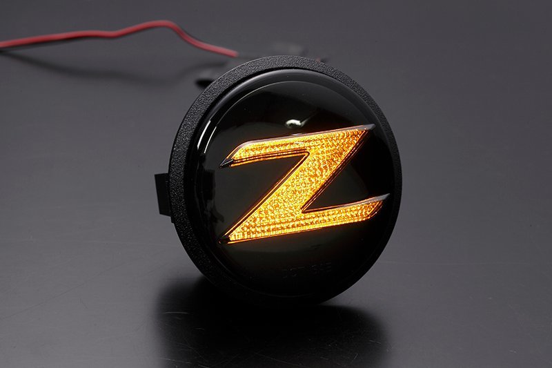 Z34 フェアレディZ クリスタル LED サイドマーカー スモークレンズ 純正交換 点滅タイプ ロードスター/NISMO/ニッサン エンブレム Z34/HZ34_画像2
