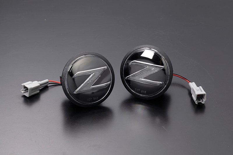 Z34 Fairlady Z crystal LED side marker clear lens original exchange blinking type Roadster /NISMO/ Nissan emblem Z34/HZ34
