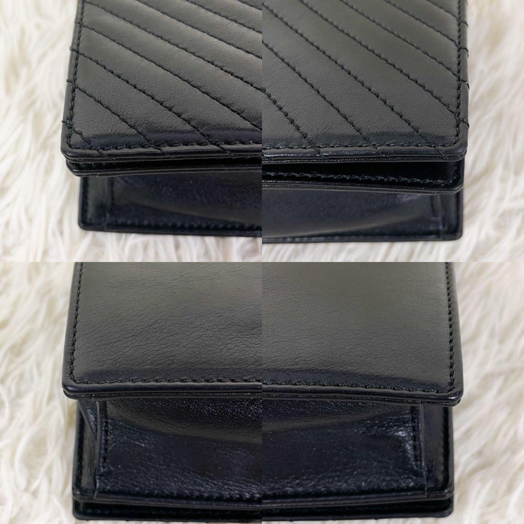 《極美品》極希少 CELINE セリーヌ リング金具 レザー 2WAYチェーン ショルダーバッグ ハンドバッグ クラッチバッグ 肩掛け ブラック