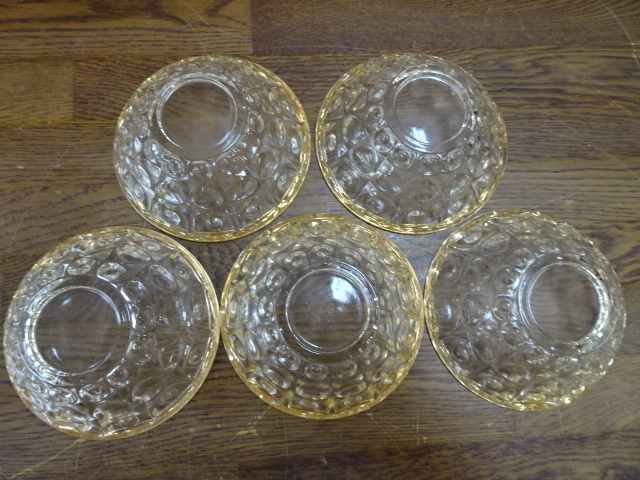 【ガラス　小鉢　5個】食器　器　お皿　ガラス製　透明　金彩　レトロ　ビンテージ【C11-3】20230906_画像3