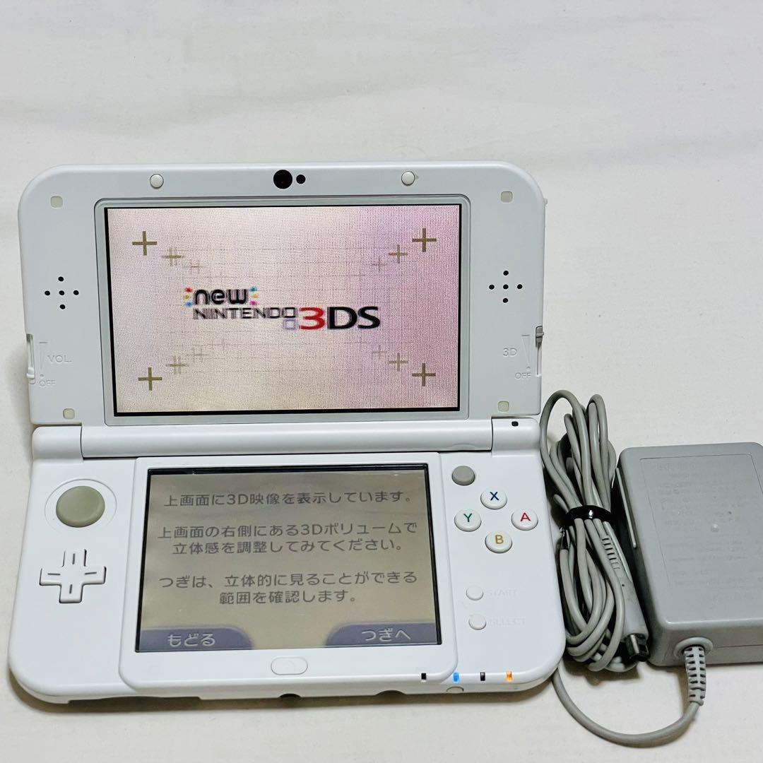 1円スタート！new NINTENDO 3DS LL パールホワイト ACアダプタ 中古