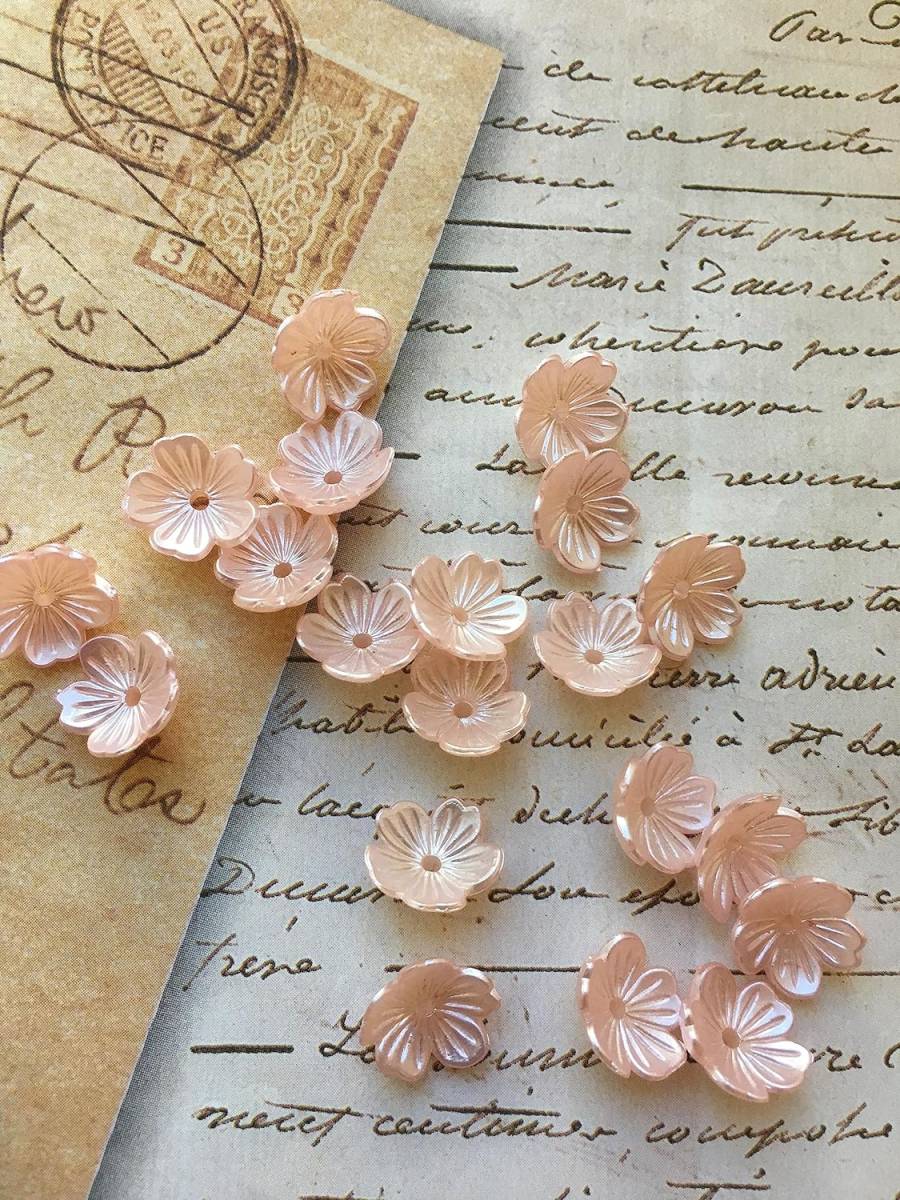  Sakura pink flower acrylic fiber flower parts 10 piece handmade materials parts Sakura Sakura necklace decoration bracele A86