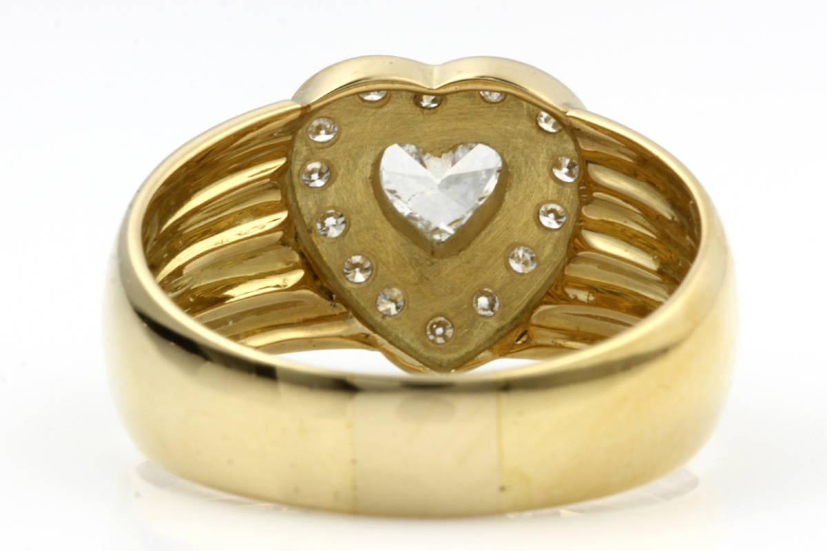 PR206646 Heart diamond ring 16.5 number 0.3ct pretty casual K18 yellow gold 