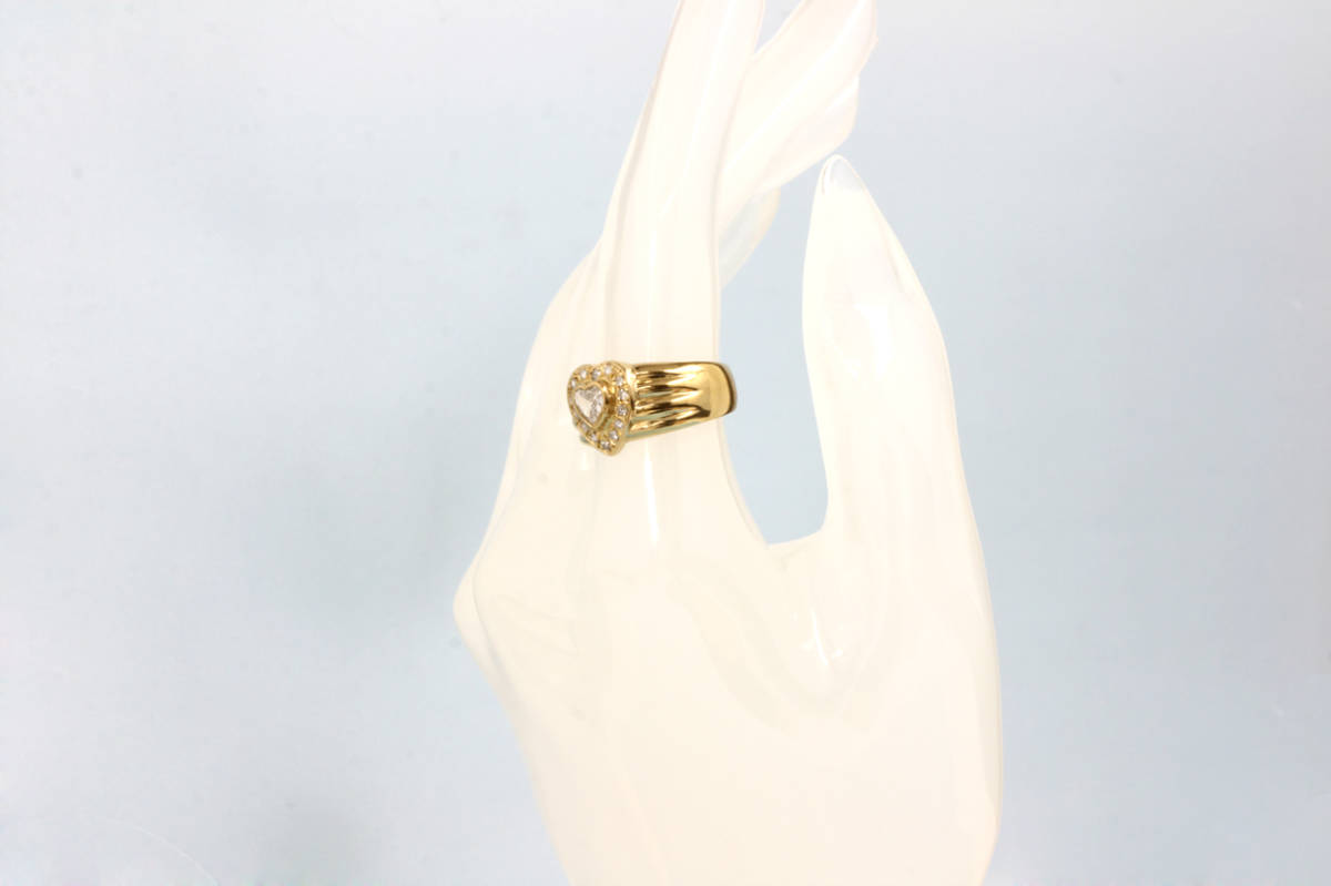 PR206646 Heart diamond ring 16.5 number 0.3ct pretty casual K18 yellow gold 