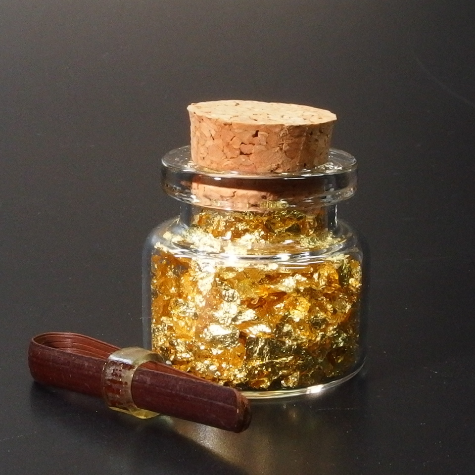  еда для золотой .2 коробка комплект чистый Gold пинцет есть золотая пыль золотой . в бутылке традиция прикладное искусство Kanazawa оригинальный золотой .