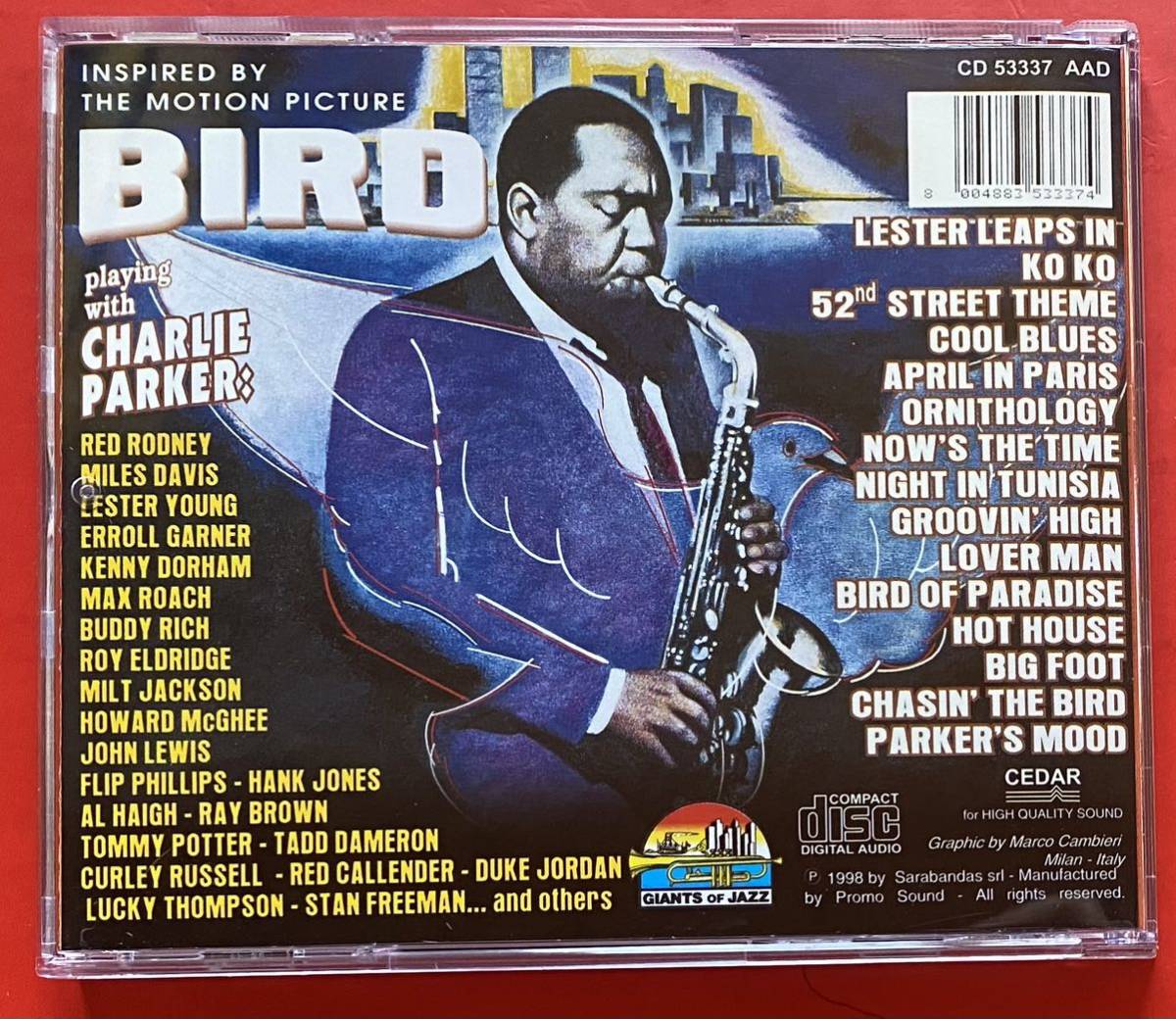 【CD】「INSPIRED BY THE MOTION PICTURE BIRD」CHARLIE PARKER BIRD チャーリー・パーカー 輸入盤 [06080134]_画像2