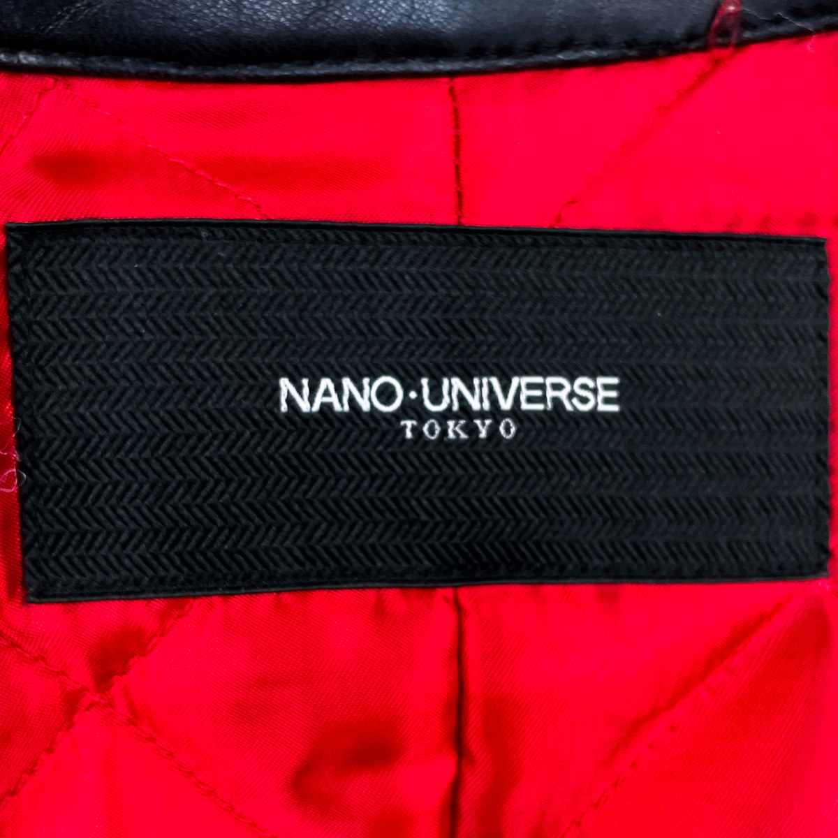 【NANO UNIVERSE TOKYO】定番の着こなし◎シープスキン (羊革) ラムレザーシングルライダース ジャケット ブラック S～M ナノユニバース_画像8