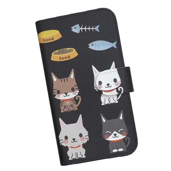 etc-3　スマホケース 手帳型 プリントケース ネコ キャット かわいい 猫ちゃん イラスト_画像1