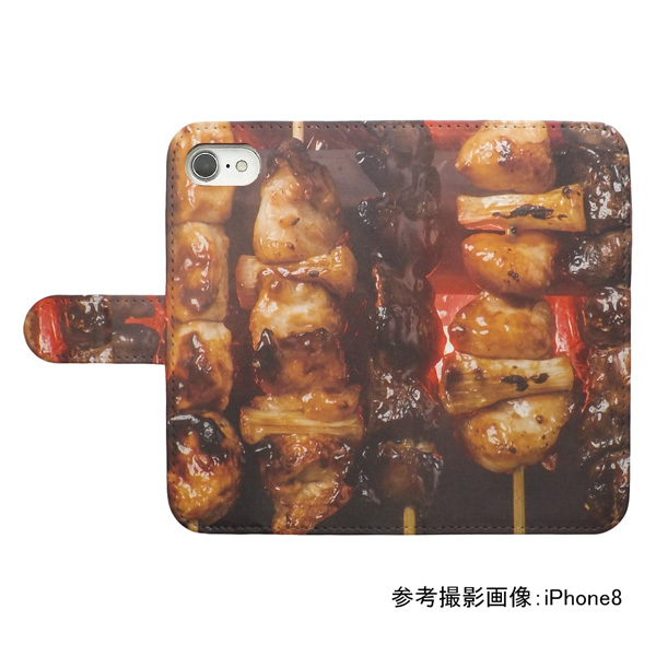 iPhone15　スマホケース 手帳型 プリントケース 焼き鳥 フード 食べ物_画像2