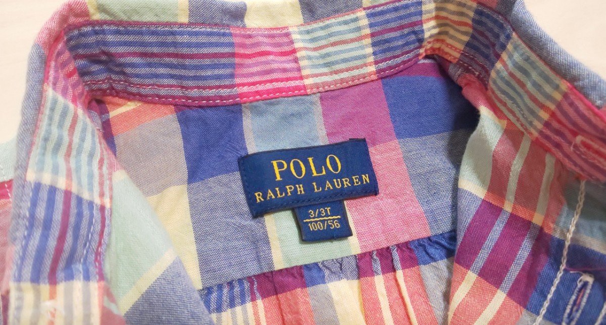 美品／RALPH LAUREN／ラルフローレン／ノースリーブシャツ／１００cm_画像3