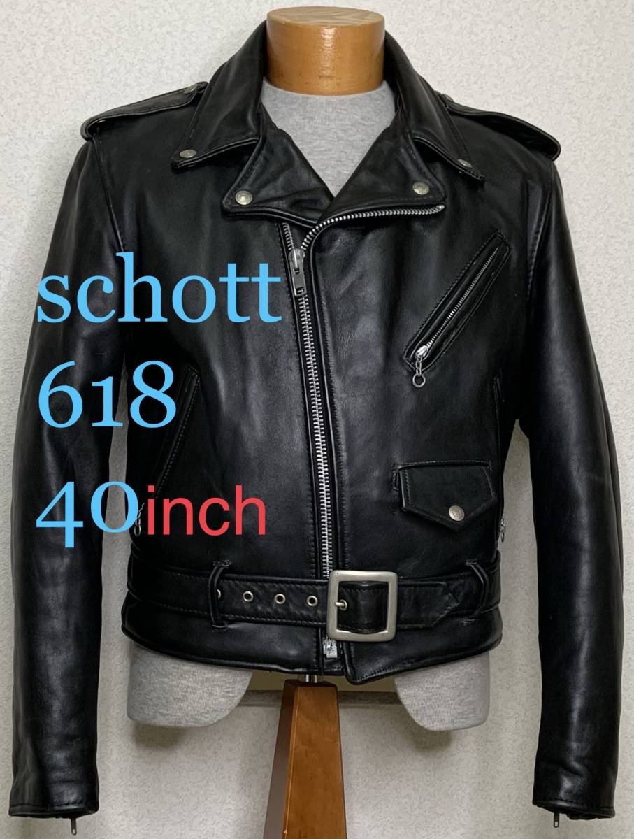 定番 良品⑥schott【40】618 米国製 900r ハーレー gpz ダブル