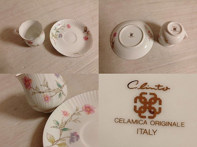 花柄のカップ＆ソーサー5セット　Clintu MILANO ITALY_画像8