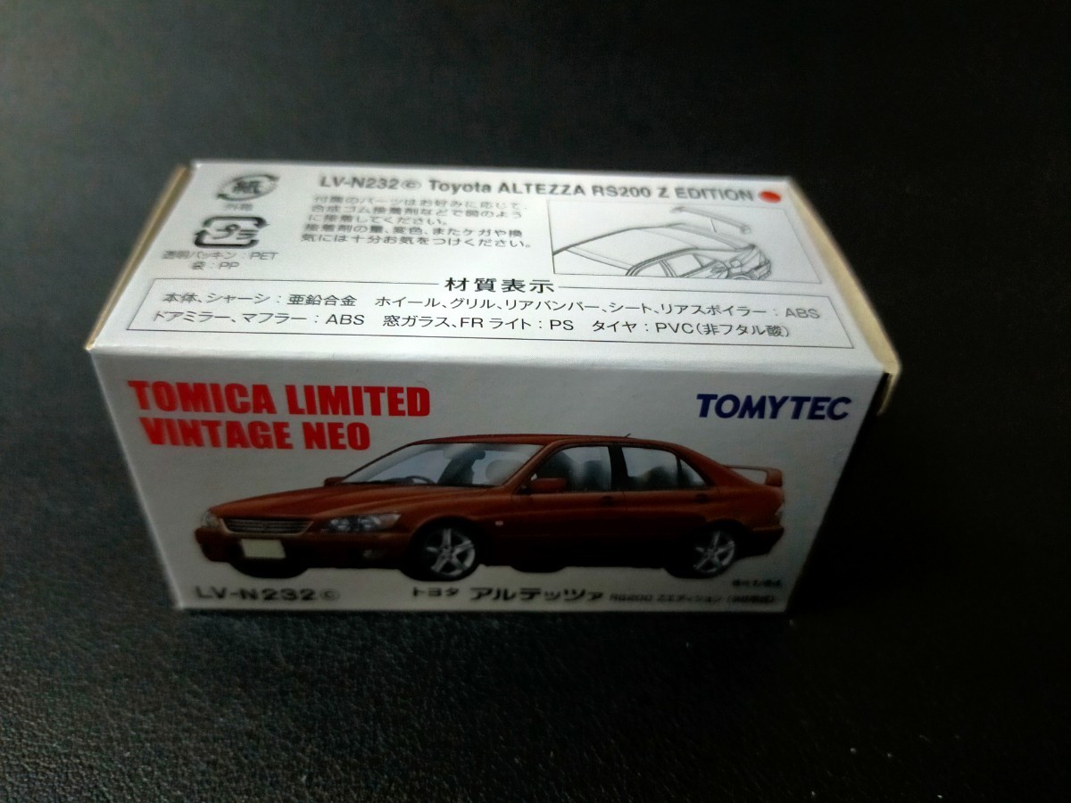 即決！LV-N232c トミカ リミテッド ヴィンテージ ネオ トヨタ アルテッツァ RS200 Ｚエディション 98年式 (赤メタ) 同梱発送可能！_画像5