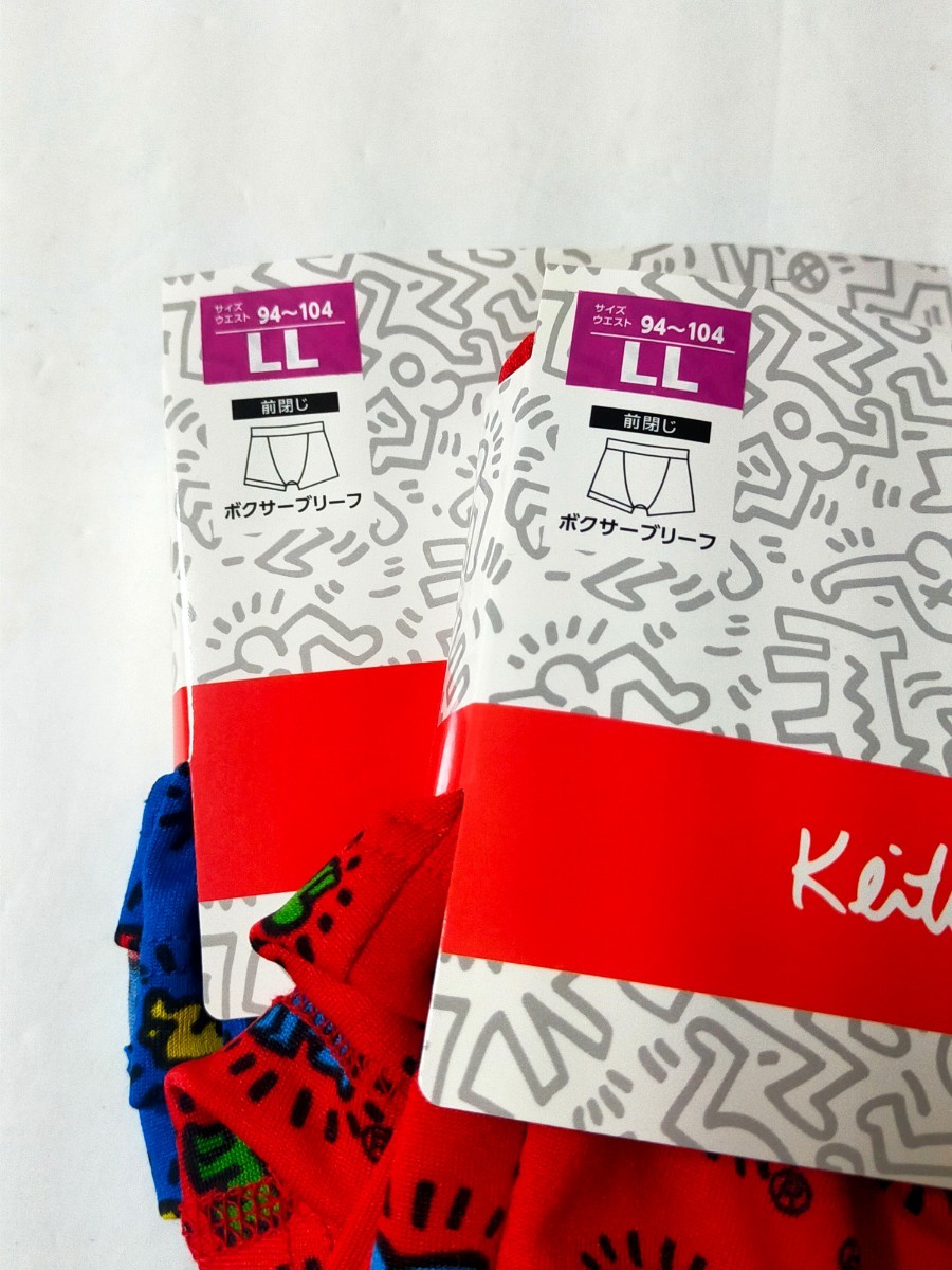 LLサイズ★送料無料⑥即決！キース・ヘリング Keith Haring 前閉じ ボクサーパンツ『2枚組』ボクサーブリーフ LL=94～104cm パンツ 下着 XL_画像2