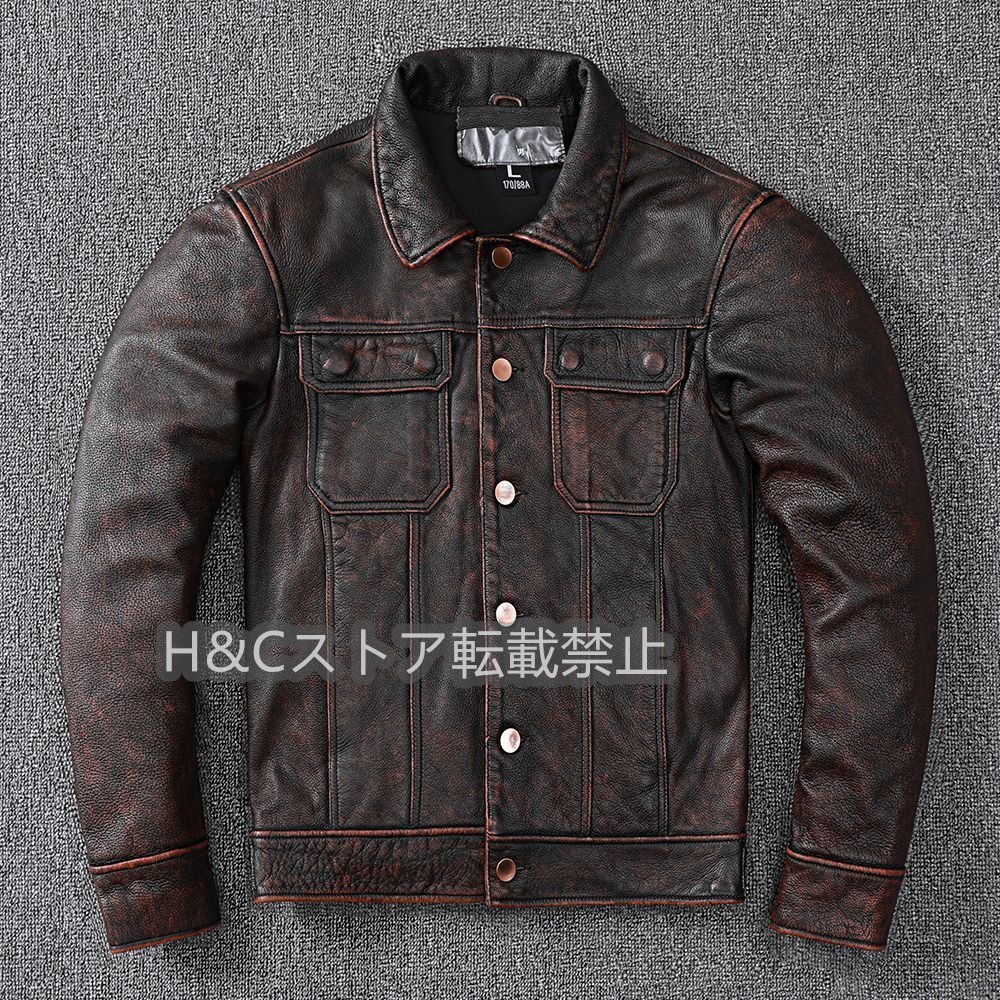 オシャレ ライダースジャケット レザージャケット 本革 牛革 革ジャンコート vintage 本革コート メンズファッショ S~5XL