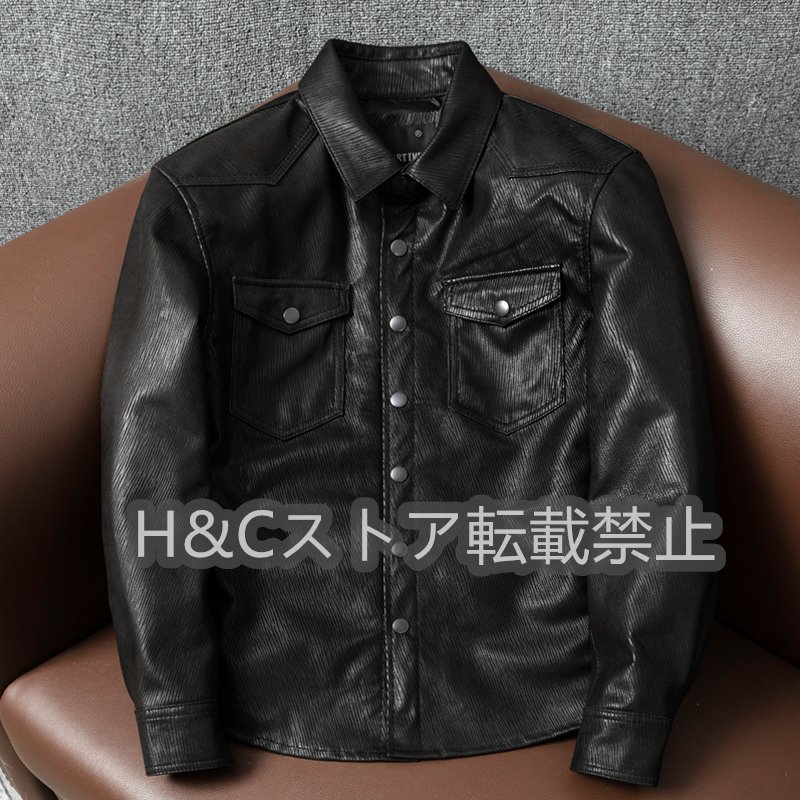 羊革　レザージャケット　柔らかい ジャケット ライダース 本革 メンズファッション 革ジャン 春　Ｍ～4XL 黒_画像1