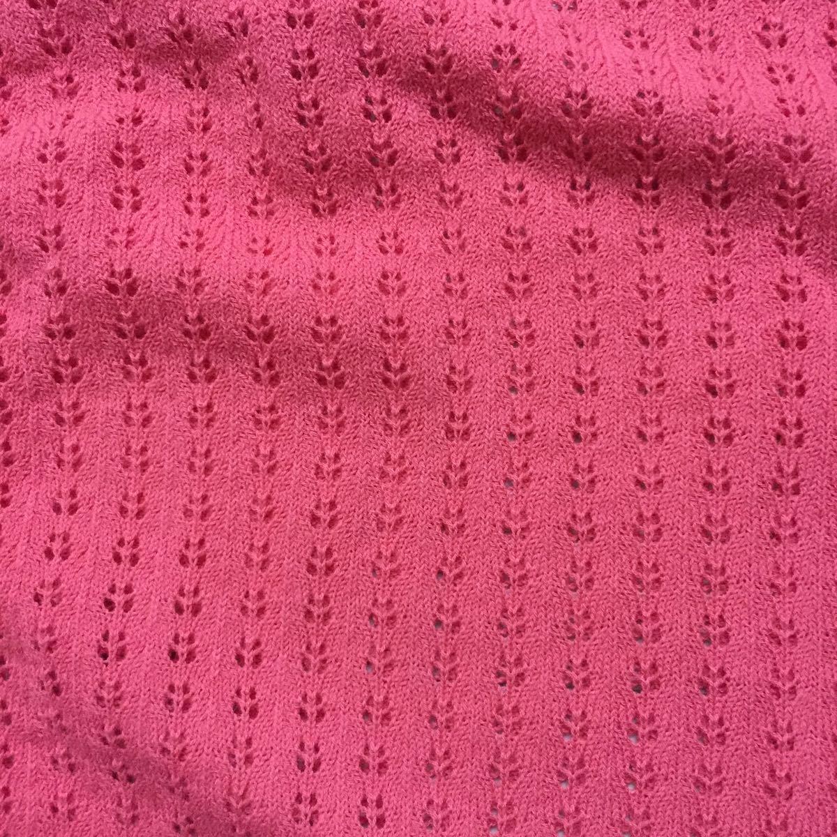  unused not yet arrived ef-de ef-de largish cotton . flower motif biju- button ... braided short sleeves cardigan 2015 size 21 salmon pink series red?